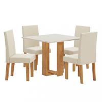 Conjunto Sala de Jantar Mesa Quadrada 90cm Copacabana 4 Cadeiras Venus Viero - 2