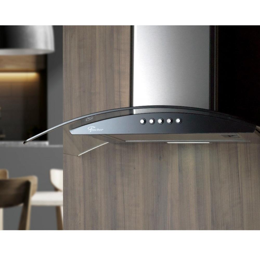 Coifa de Parede Fischer Fit 60cm com Vidro Curvo Inox - 2