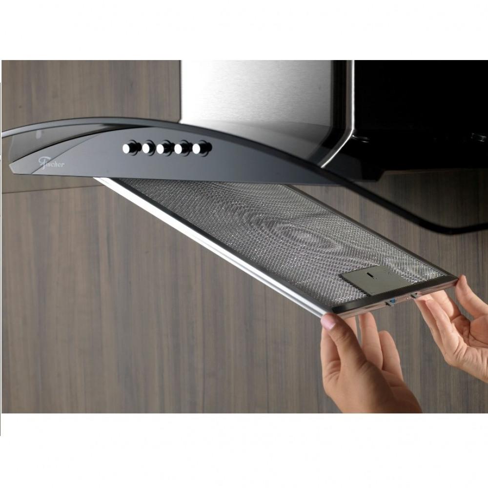 Coifa de Parede Fischer Fit 60cm com Vidro Curvo Inox - 4