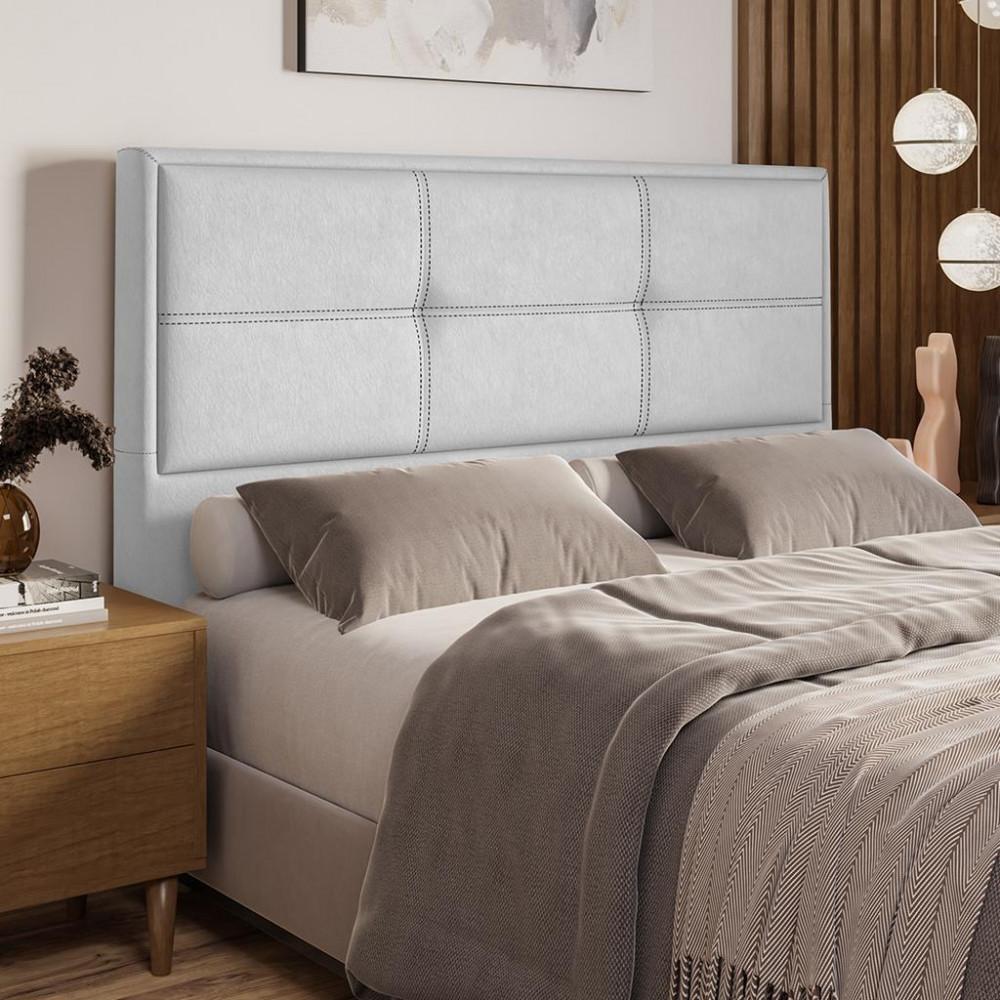 Cabeceira Estofada Queen 160cm Corino Monte Carlo Dobuê - 1