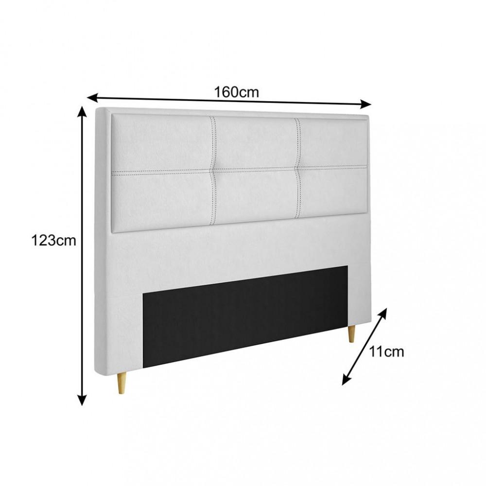 Cabeceira Estofada Queen 160cm Corino Monte Carlo Dobuê - 3