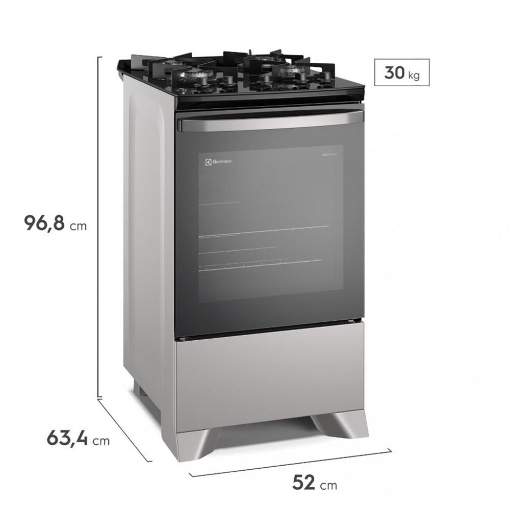 Fogão 4 Bocas Electrolux Efficient FE4GS com Mesa de Vidro - 4