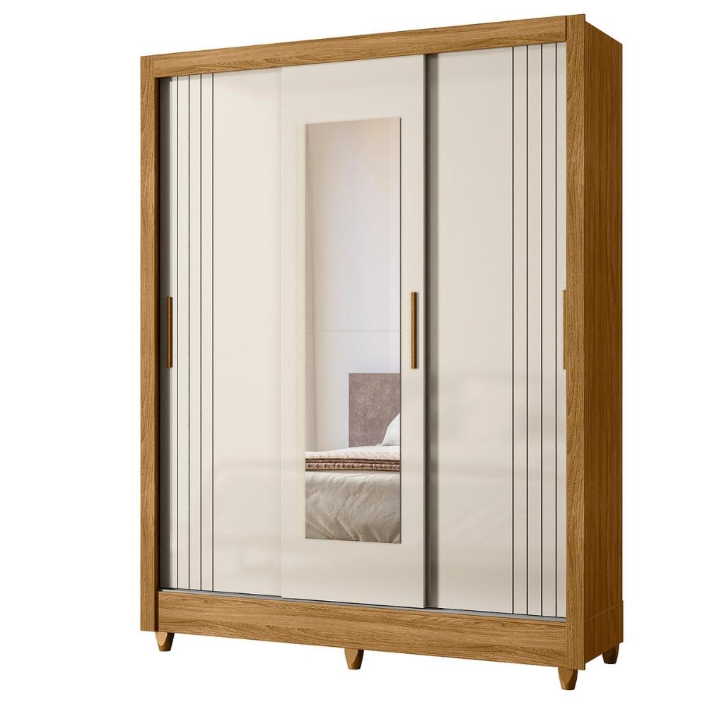 Guarda Roupa Solteiro Espelho 3 Portas 2 Gavetas Bolivia Moval - 2