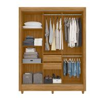 Guarda Roupa Solteiro Espelho 3 Portas 2 Gavetas Bolivia Moval - 3