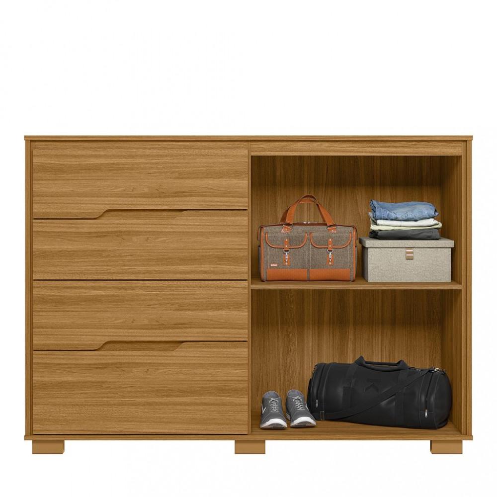 Cômoda 4 Gavetas 2 Portas Ripado Texas Moval - 2