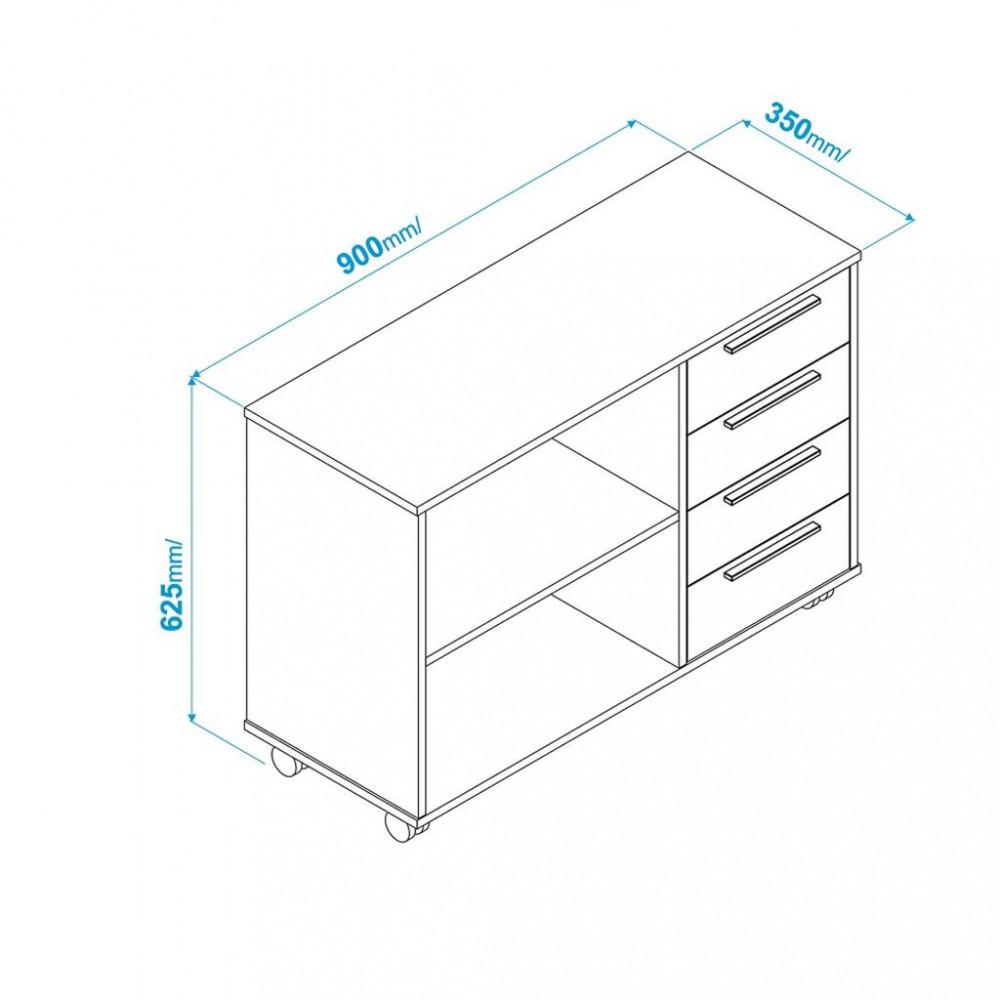 Armário 4 Gavetas com Rodízios BBN31 BRV Móveis - 4