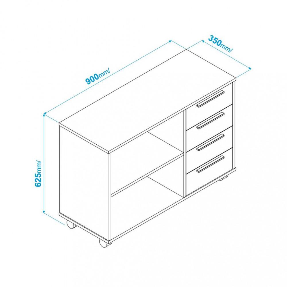 Balcão 4 Gavetas com Rodízios BDI01 BRV Móveis - 4