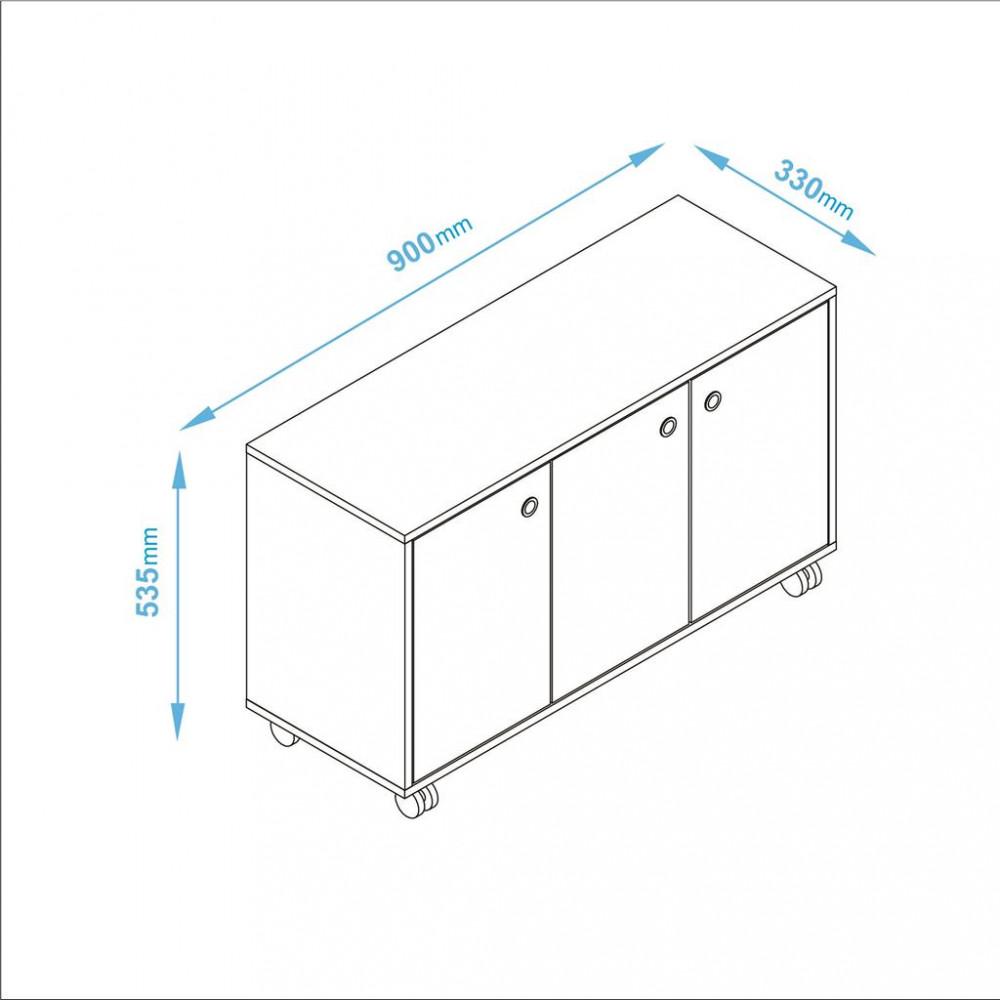 Armário 3 Portas com Rodízios BS48 BRV Móveis - 4