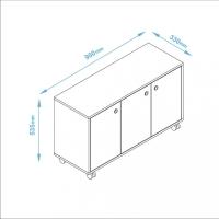 Armário 3 Portas com Rodízios BS48 BRV Móveis - 4
