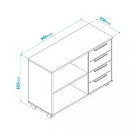 Balcão 4 Gavetas com Rodízios BS49 BRV Móveis - 4