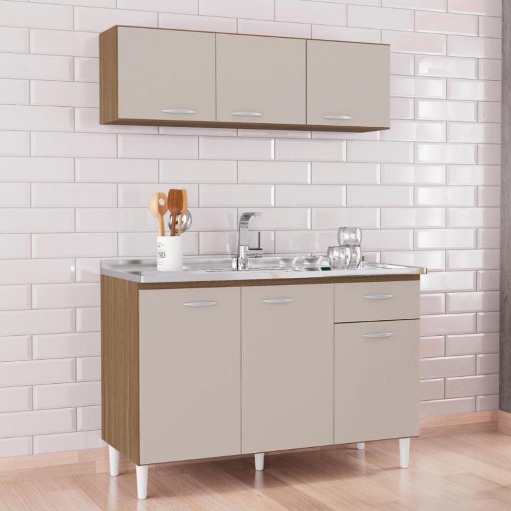 Cozinha Compacta 6 Portas 1 Gaveta Chic Poquema - 1