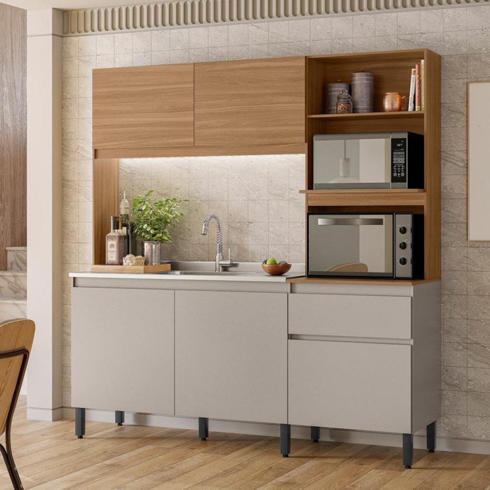 Cozinha Compacta 5 Portas 1 Gaveta Amaranto Demóbile - 1