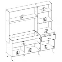 Cozinha Compacta 5 Portas 1 Gaveta Amaranto Demóbile - 8