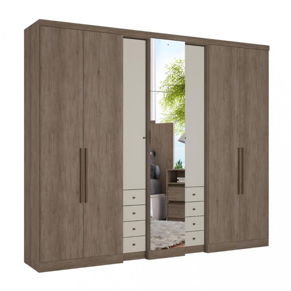 Guarda Roupa Casal com Espelho 7 Portas 8 Gavetas Absolut Glass THB - 2
