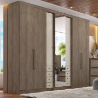 Guarda Roupa Casal com Espelho 7 Portas 8 Gavetas Absolut Glass THB - 1