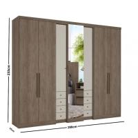 Guarda Roupa Casal com Espelho 7 Portas 8 Gavetas Absolut Glass THB - 4