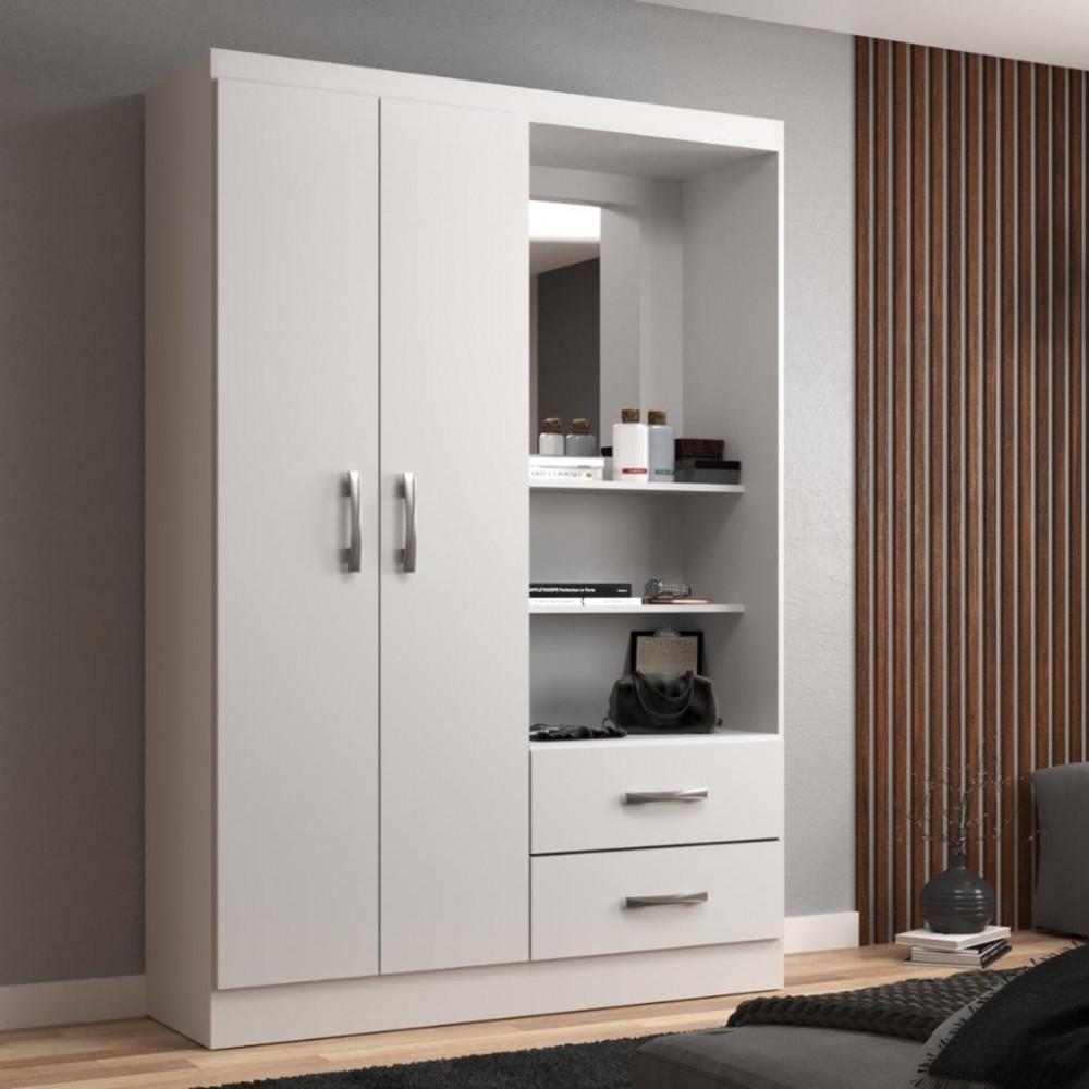 Guarda Roupa Solteiro 2 Portas 2 Gavetas Capelinha Evidencia - 1