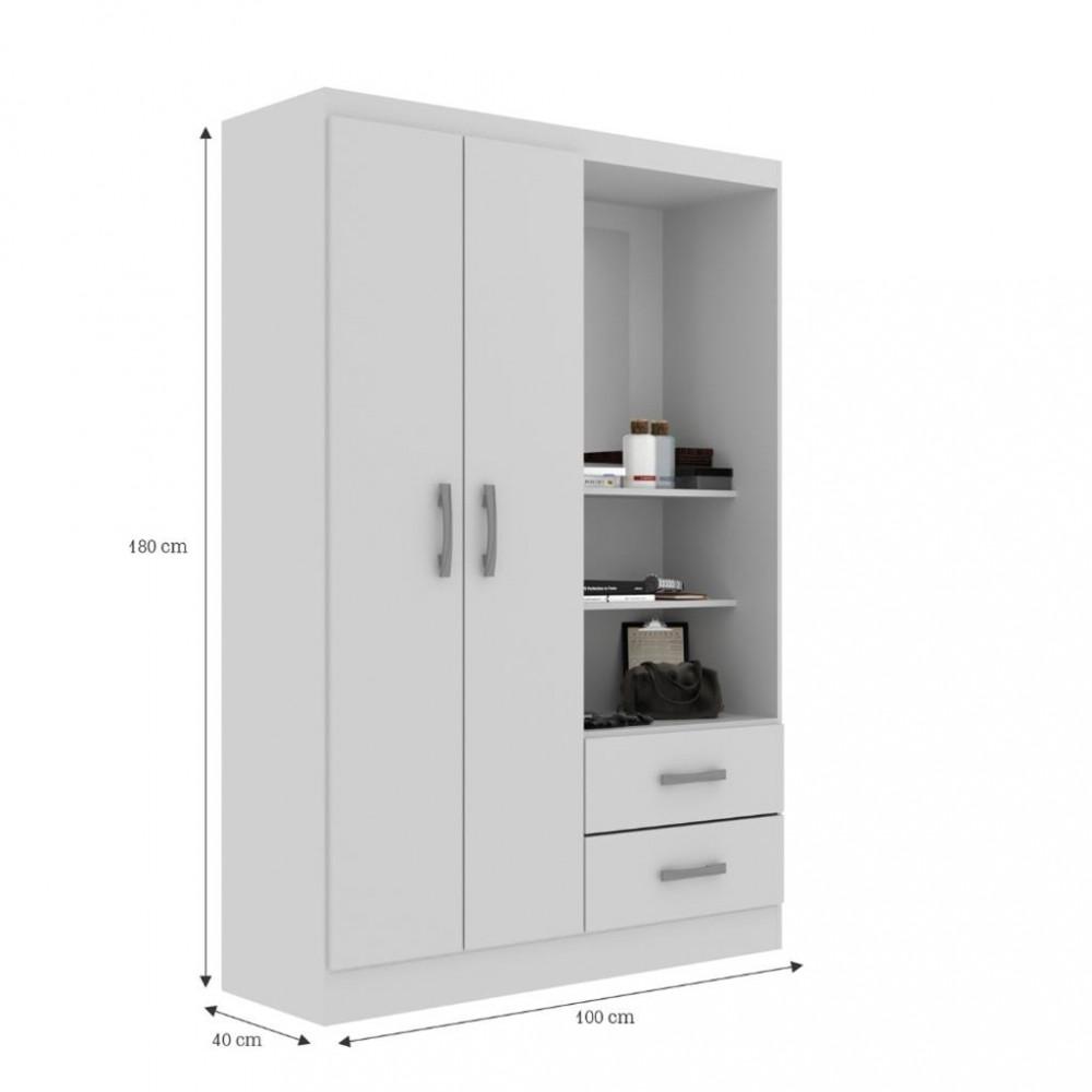 Guarda Roupa Solteiro 2 Portas 2 Gavetas Capelinha Evidencia - 4