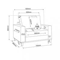 Poltrona Linho 82cm Viena Viero - 3