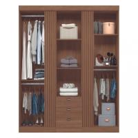 Guarda Roupa Solteiro 3 Portas 3 Gavetas Ripado Aurora Santos Andirá - 3