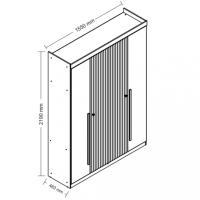 Guarda Roupa Casal 4 Portas 2 Gavetas Ripado Buriti Santos Andirá - 5