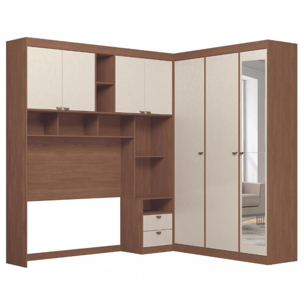 Quarto Casal 7 Portas 2 Gavetas Espelho Lugano Santos Andirá - 3