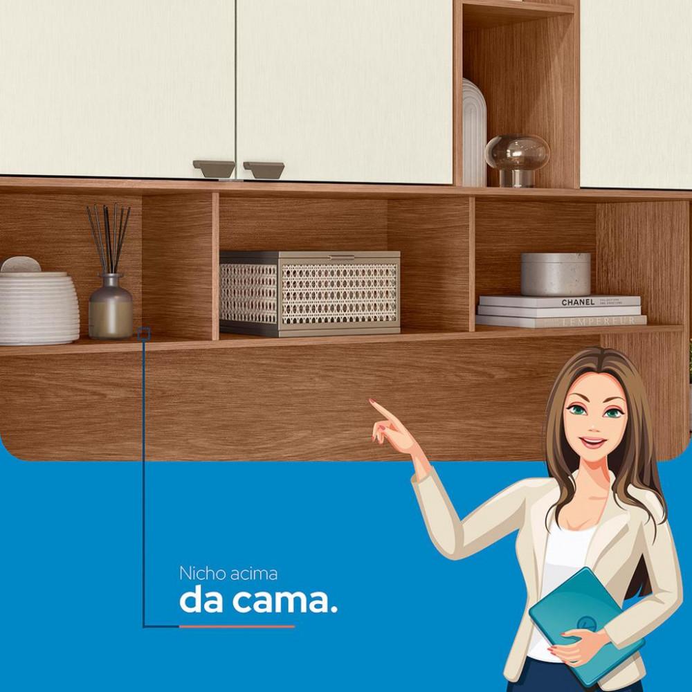 Quarto Casal 7 Portas 2 Gavetas Espelho Lugano Santos Andirá - 8