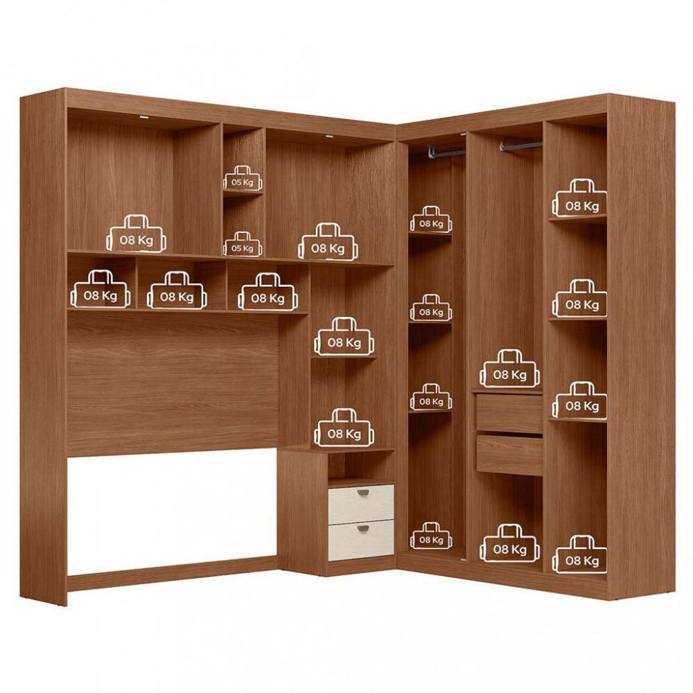 Quarto Casal 7 Portas 2 Gavetas Espelho Lugano Santos Andirá - 9