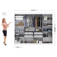 Guarda Roupa Casal Espelho 8 Portas 4 Gavetas MDF Genebra Maxel - 4
