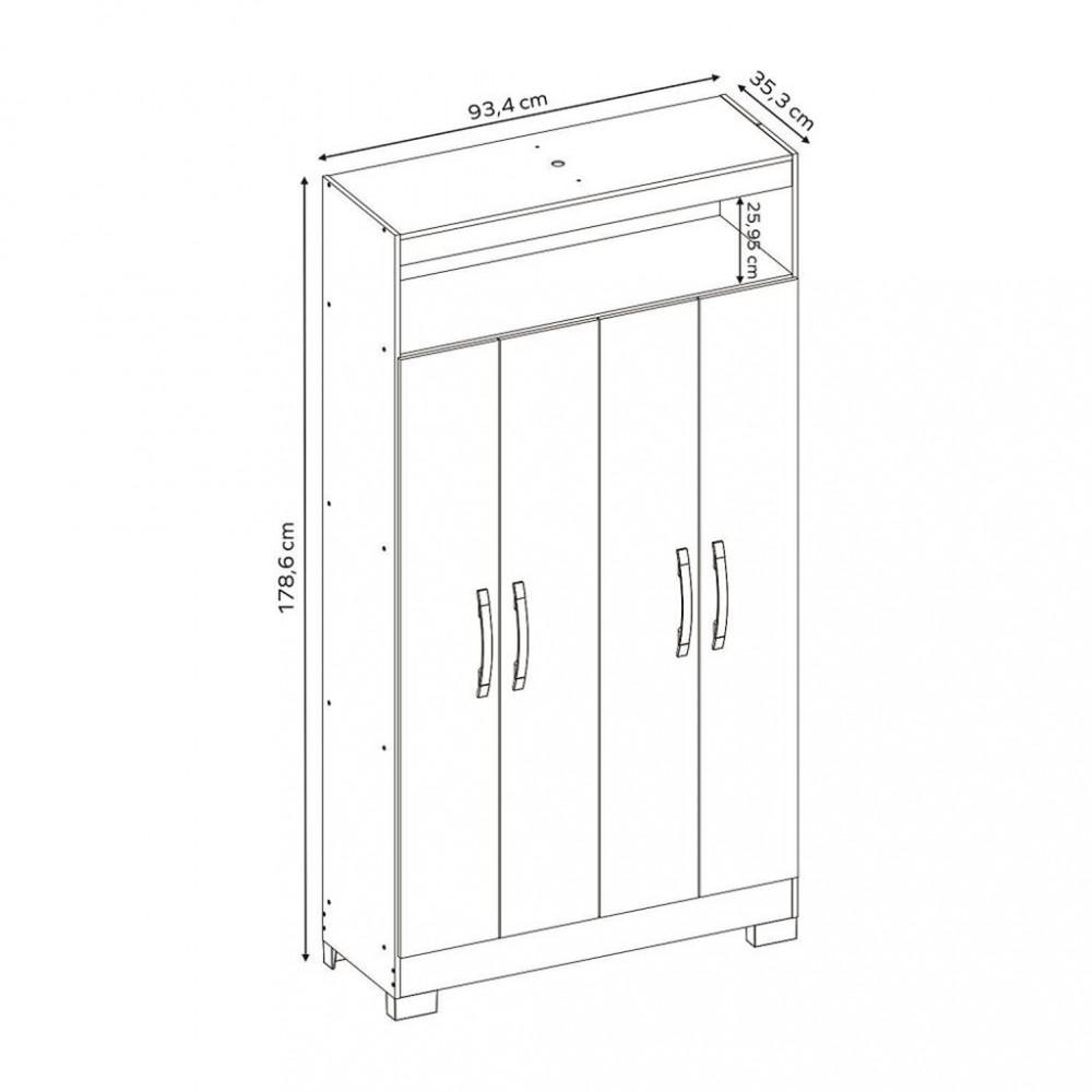 Armário Multiuso 4 Portas NT 4040 Notável Móveis - 4