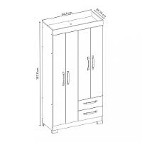 Guarda Roupa Solteiro 4 Portas 2 Gavetas Flex NT 6010 Notável Móveis - 5