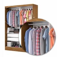 Guarda Roupa Solteiro com Espelho 2 Portas de Correr 2 Gavetas Belém Carioca Móveis - 6