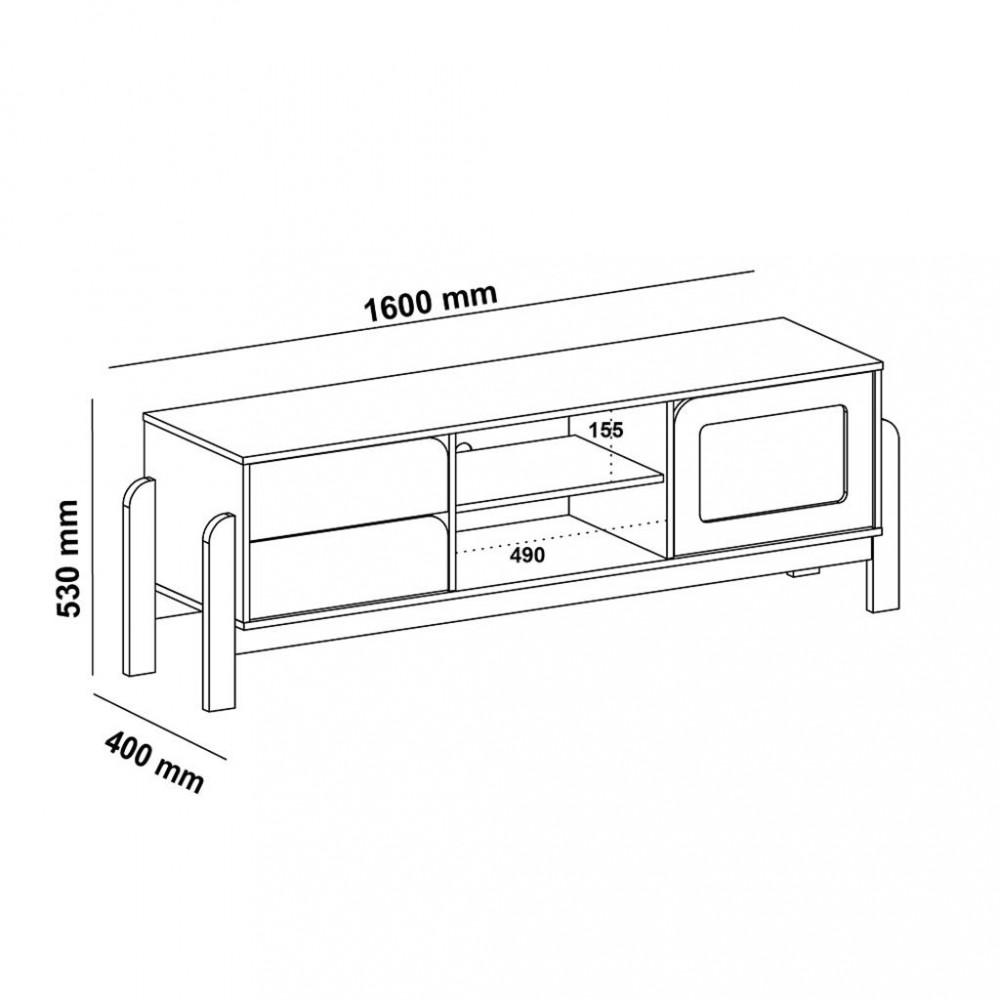 Rack para TV até 65 polegadas 1 Porta 2 Gavetas Nature Artely - 2