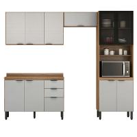 Cozinha Compacta 4 Peças com 2 Portas Vidro FI0002 Firenza Demobile - 2