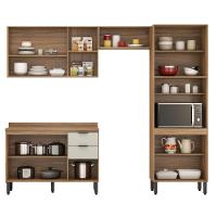 Cozinha Compacta 4 Peças com 2 Portas Vidro FI0002 Firenza Demobile - 3