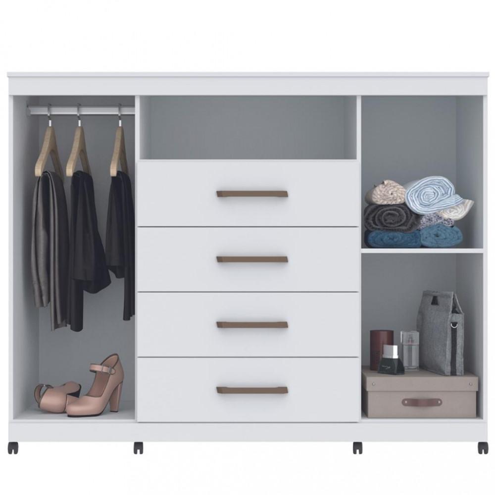 Cômoda 4 Gavetas 2 Portas com Rodizio Havana Master Santos Andira - 3