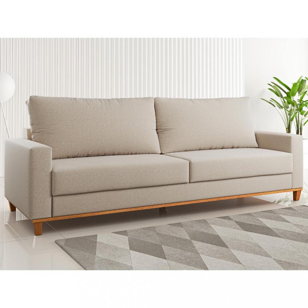 Sofá 3 Lugares 220cm Linho Viero Móveis - 1