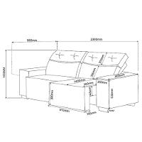 Sofá 3 Lugares Retrátil e Reclinável 230cm Veludo Artemis Viero Móveis - 3
