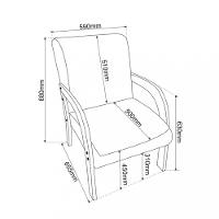 Poltrona 59cm Veludo Ravena Viero Móveis - 3