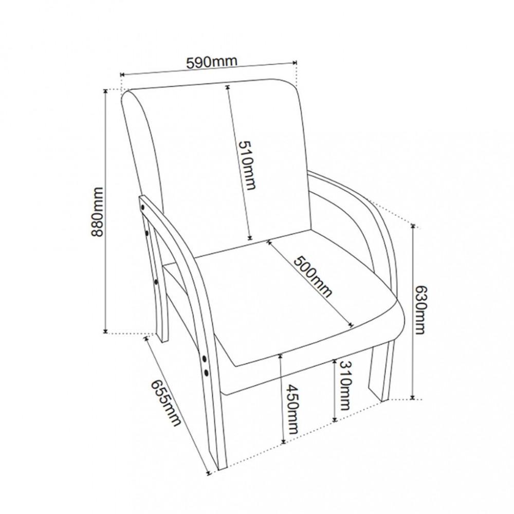 Poltrona 59cm Veludo Ravena Viero Móveis - 3