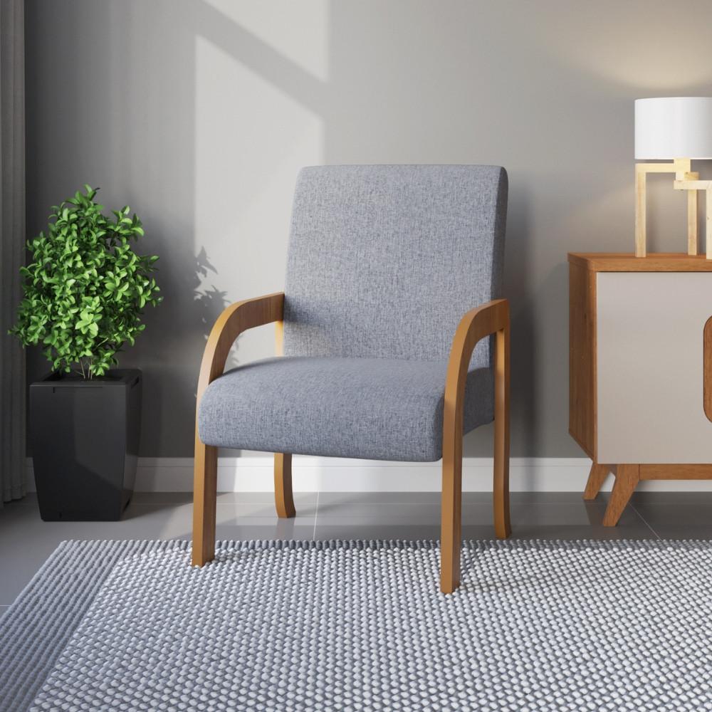 Poltrona 59cm Linho Ravena Viero Móveis - 1