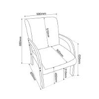 Poltrona 59cm Linho Ravena Viero Móveis - 3