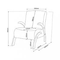 Poltrona 65cm Linho Bari Viero Móveis - 3
