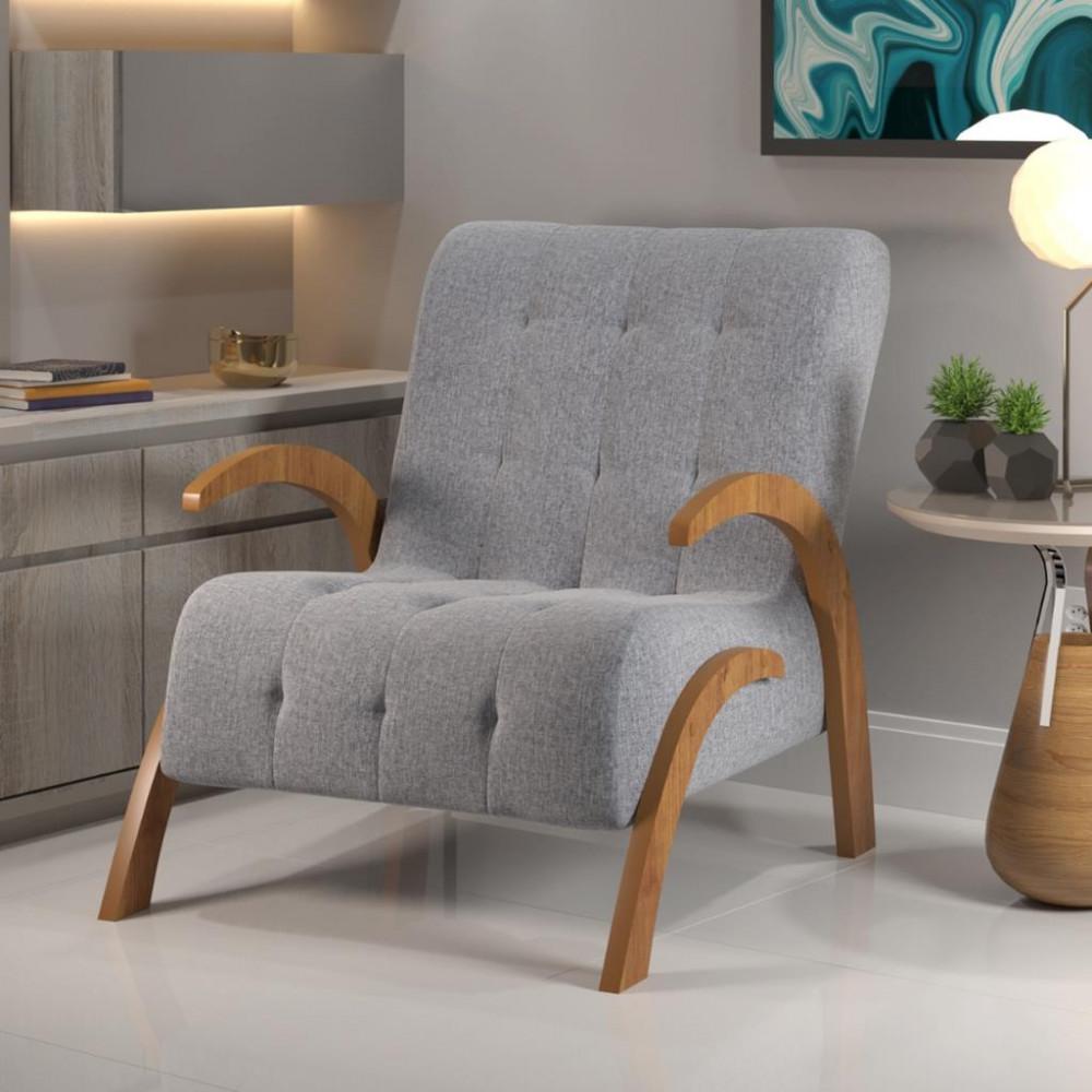 Poltrona 65cm Linho Bari Viero Móveis - 1