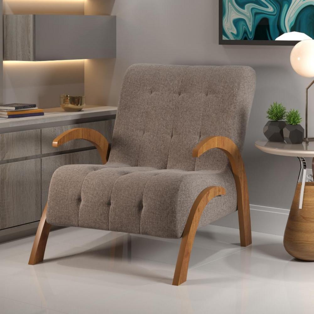 Poltrona 65cm Linho Bari Viero Móveis - 1