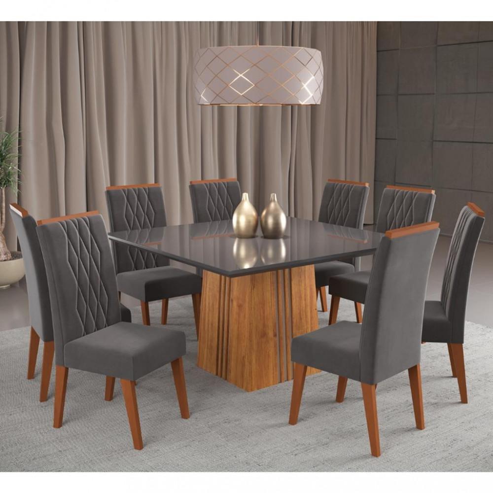 Conjunto Sala de Jantar Mesa Good 8 Cadeiras Cristal Viero - 1