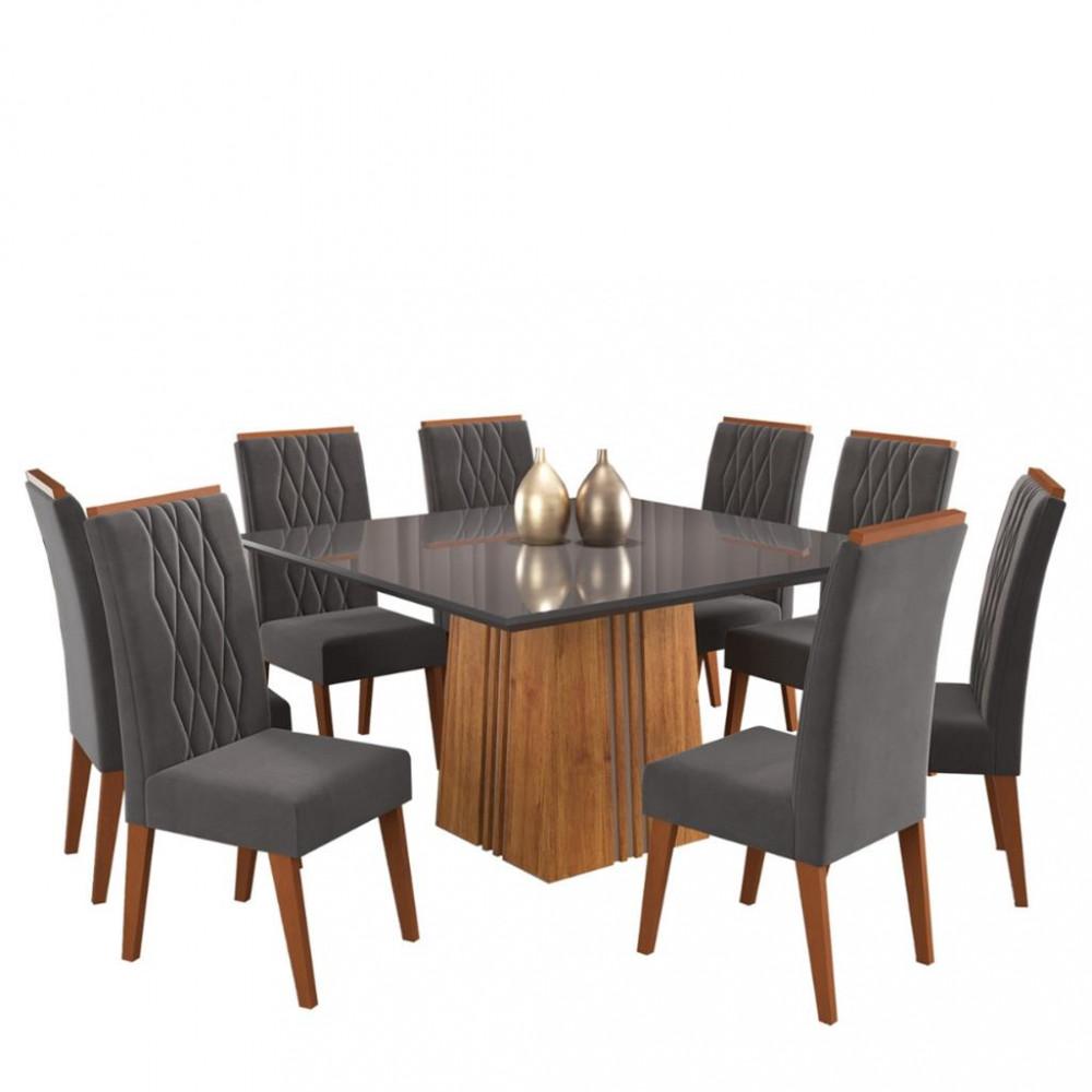 Conjunto Sala de Jantar Mesa Good 8 Cadeiras Cristal Viero - 2