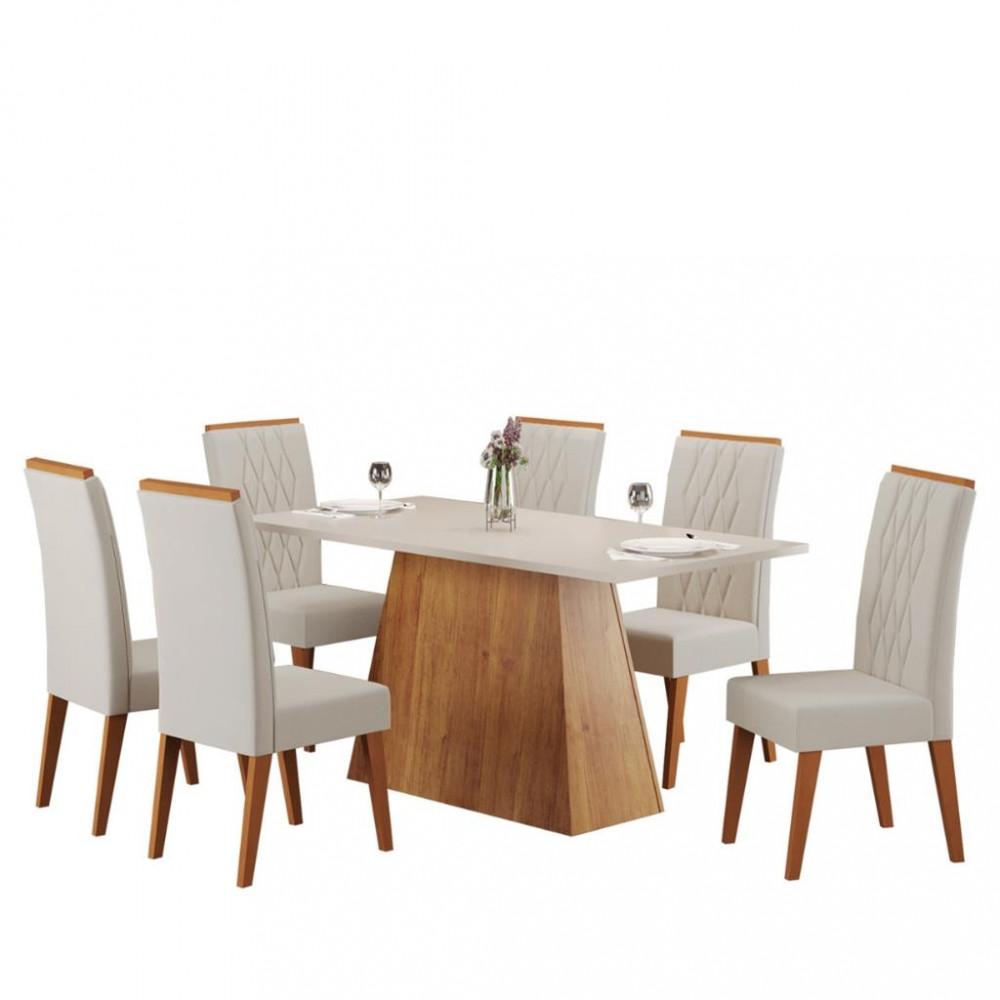 Conjunto Sala de Jantar Mesa Paris 6 Cadeiras Cristal Viero - 2
