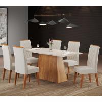 Conjunto Sala de Jantar Mesa Paris 6 Cadeiras Cristal Viero - 1