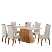 Conjunto Sala de Jantar Mesa Paris 6 Cadeiras Cristal Viero - 2